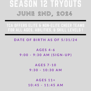 TCA Season 12 Tryouts
