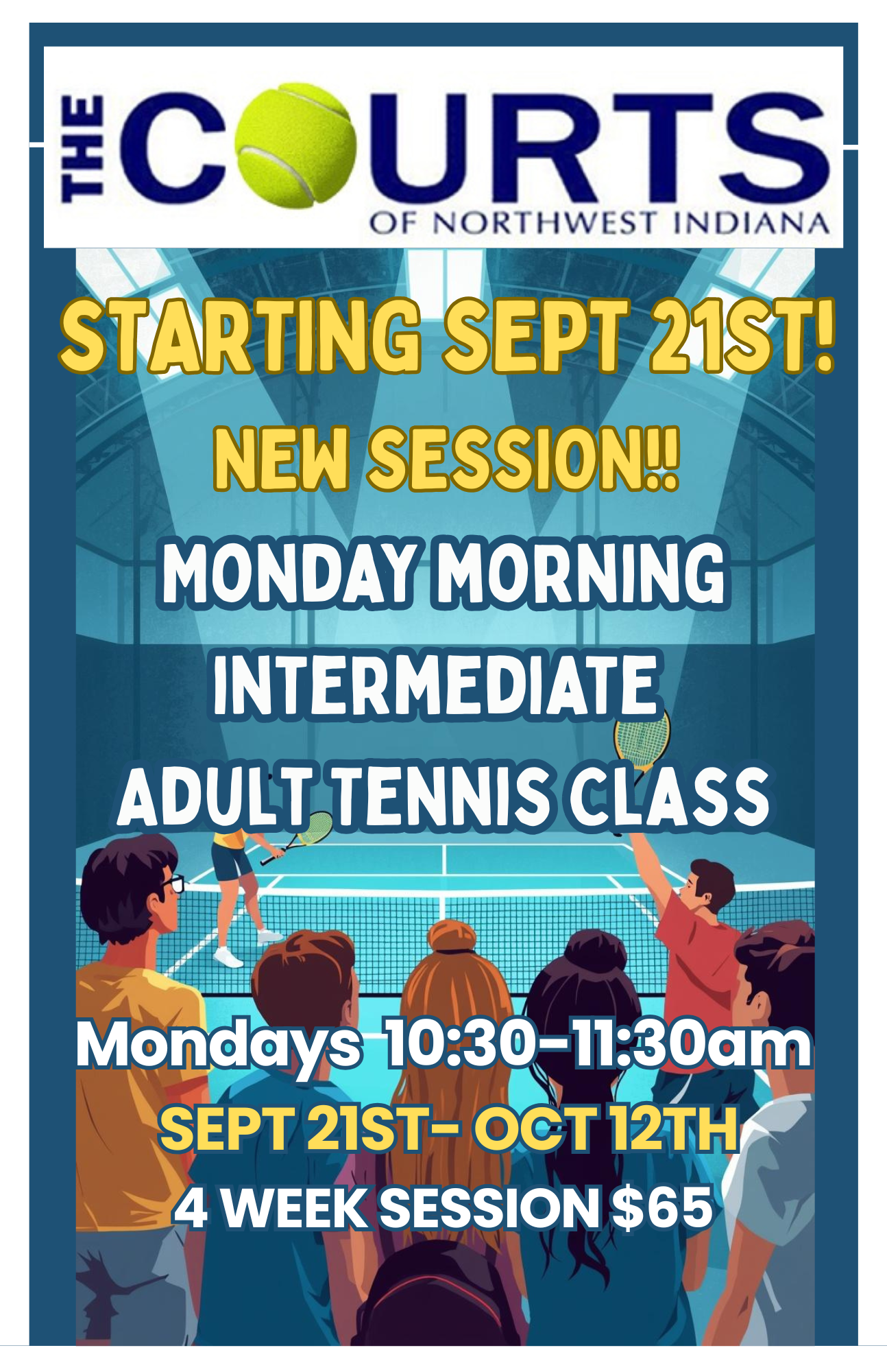 SEPT 2026 MONDAY MORNING ADULT TENNIS CLASS